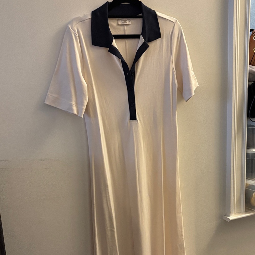 AYR Ivory and Navy Long Sleeve Dress